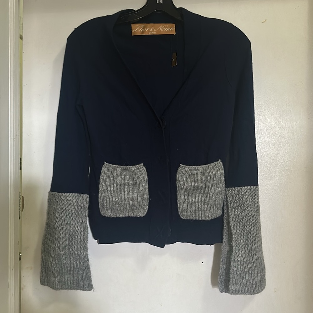 Zhor&Nema sweater XS darknavy,gray. New